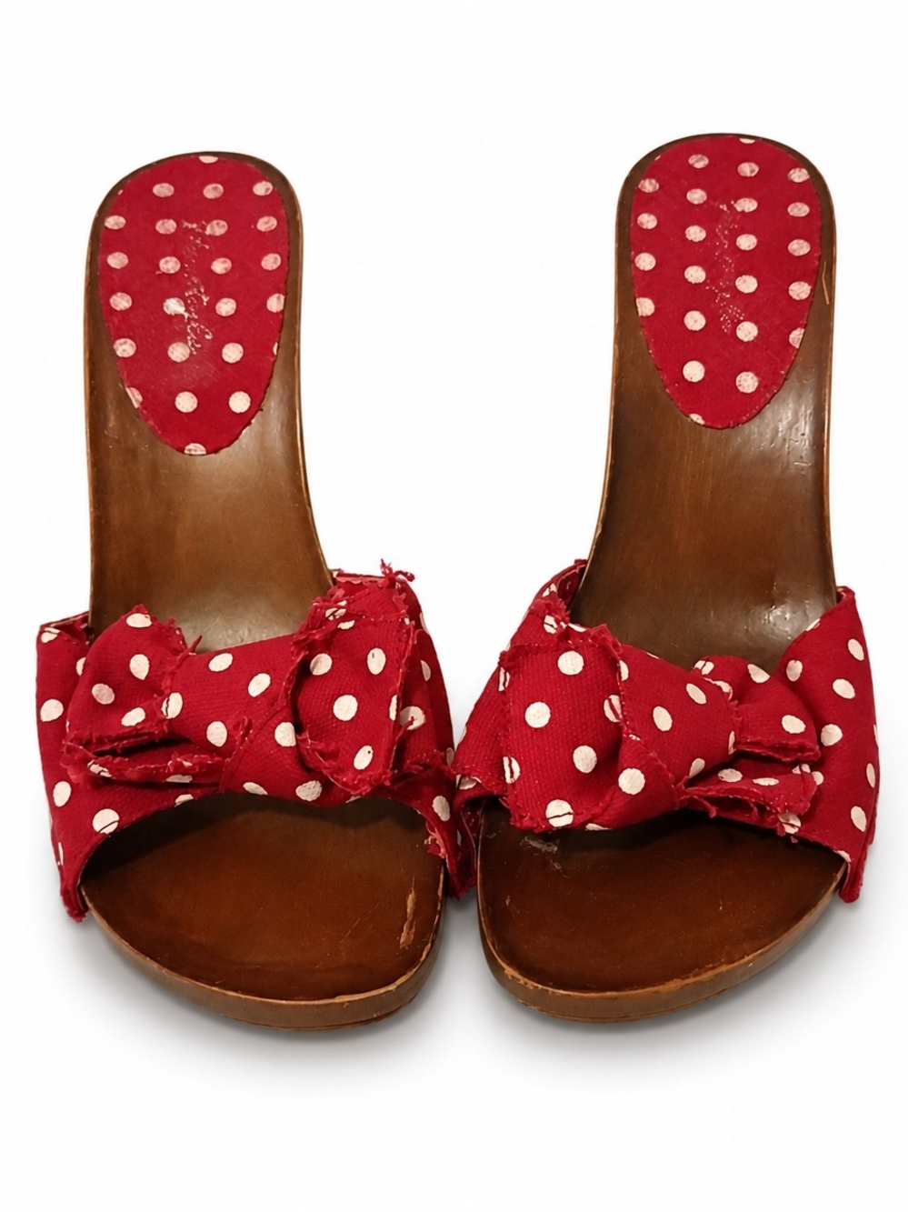2000's American Eagle - Polka Dot Bow Slide Heels - Tagged Size, 6 - Fits 7.5.